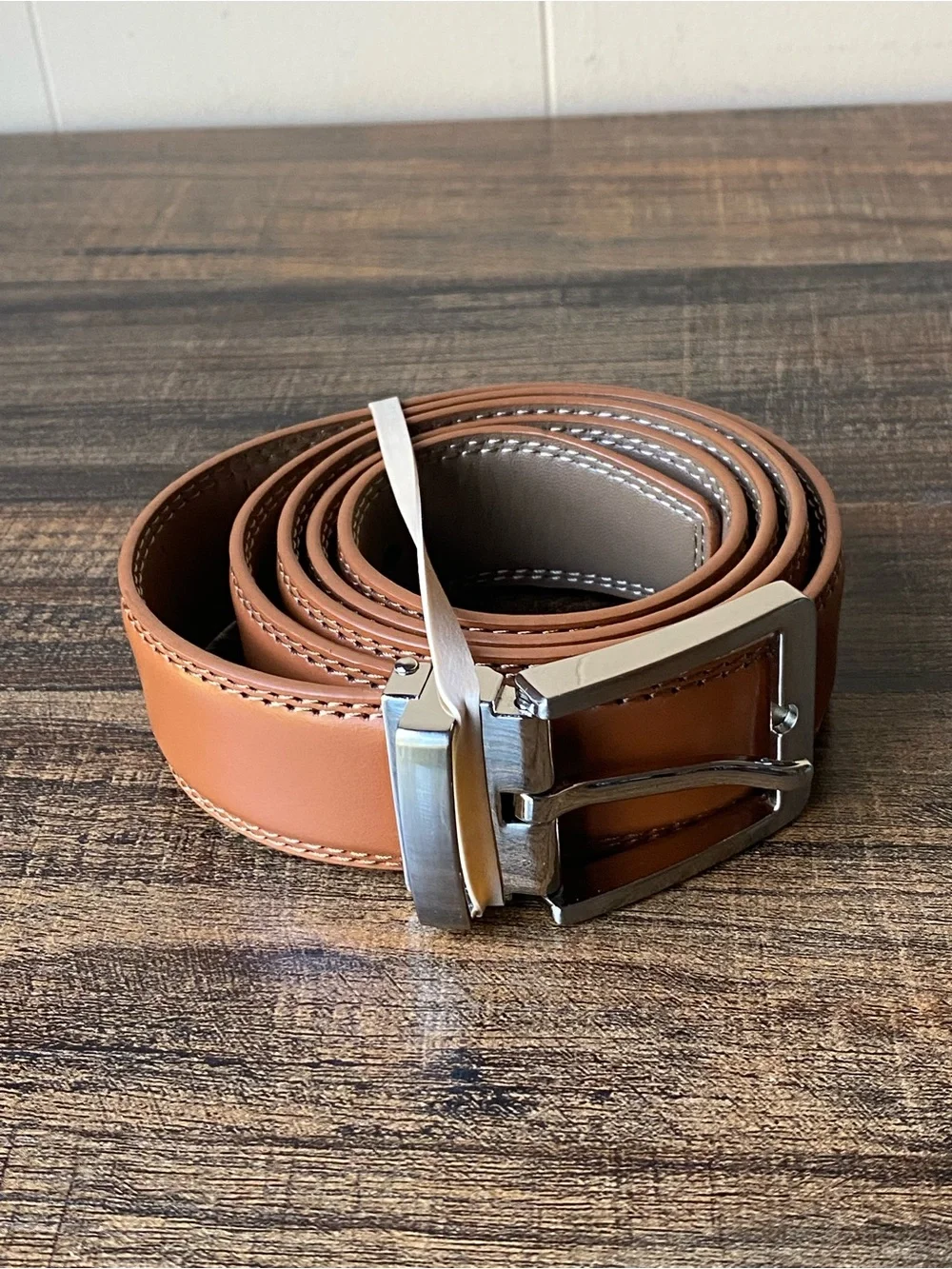 Cognac Leather Belt, 38”